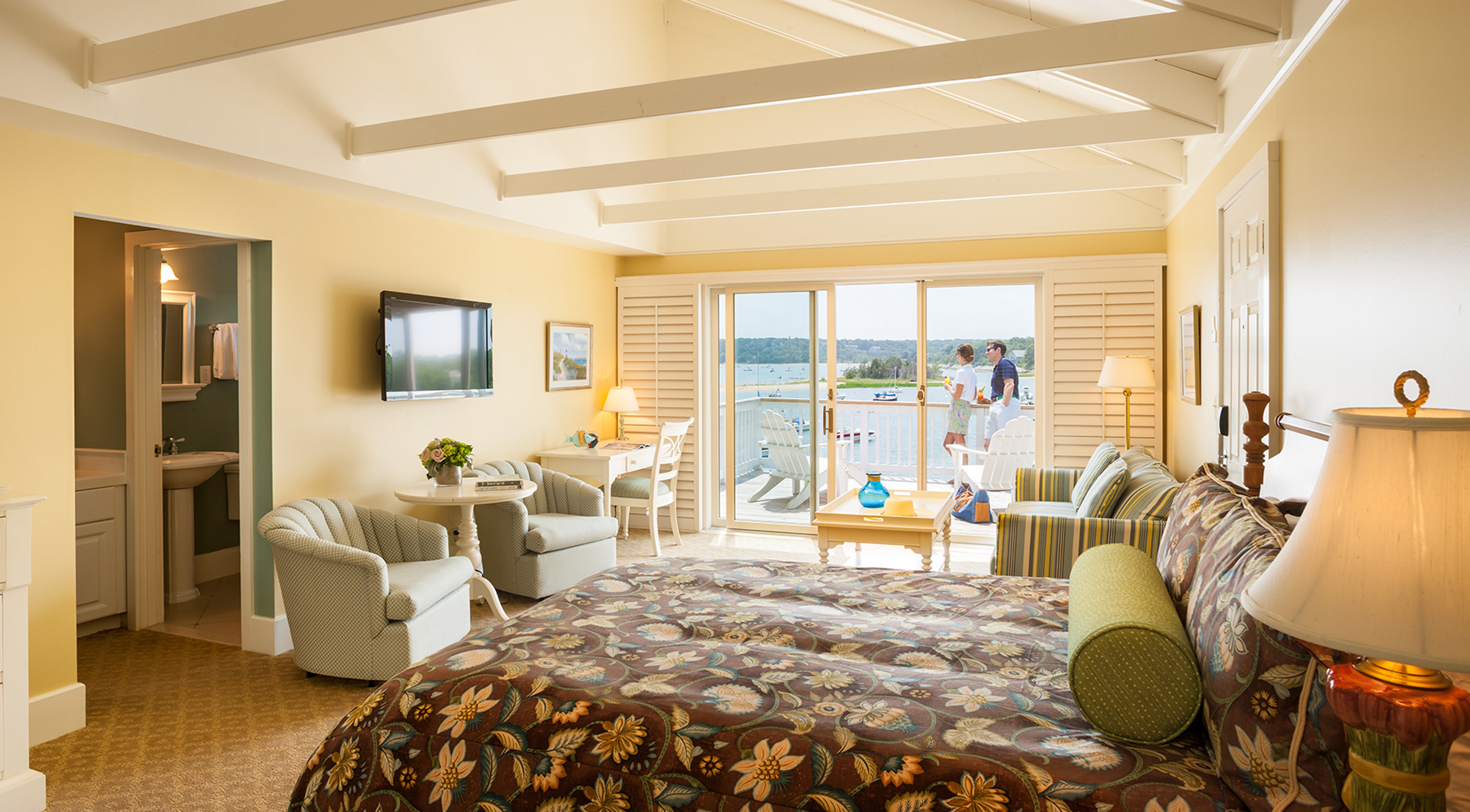 Cottage style water view room at Cape Cod resort
