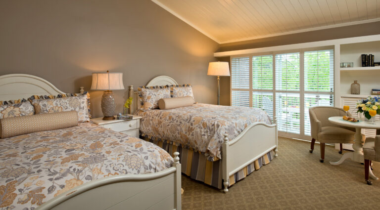 Twin bedroom in Garden View villa on Cape Cod