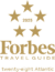 Forbes Travel Guide 2025 five-star award logo for Twenty-Eight Atlantic at Wequassett Resort, featuring five gold stars above the text.