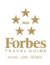 Forbes Travel Guide 2026 logo with five gold stars and the text "twenty-eight Atlantic" below, representing the renowned dining experience at Wequassett Resort.
